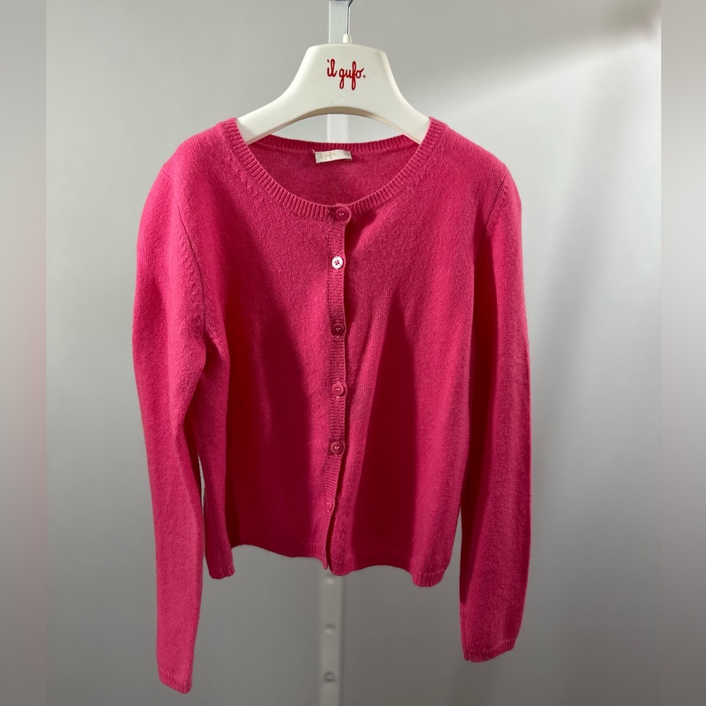 IL GUFO - Girls Cashmere Pink Cardigan